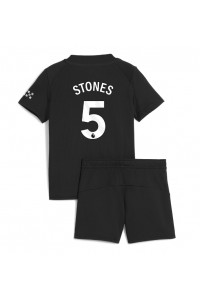 Manchester City John Stones #5 Jalkapallovaatteet Lasten Vieraspeliasu 2025-26 Lyhythihainen (+ Lyhyet housut)